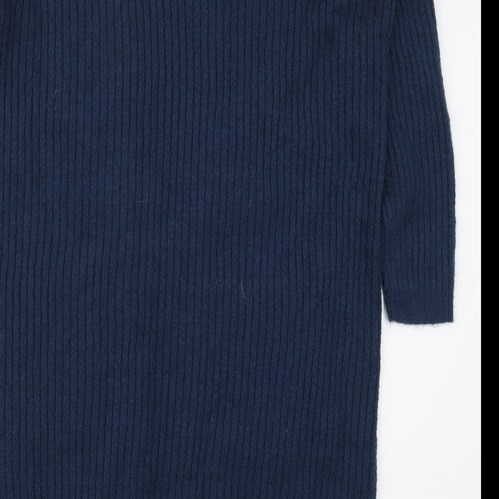 George Womens Blue V-Neck  Acrylic Cardigan Jumper Size 16