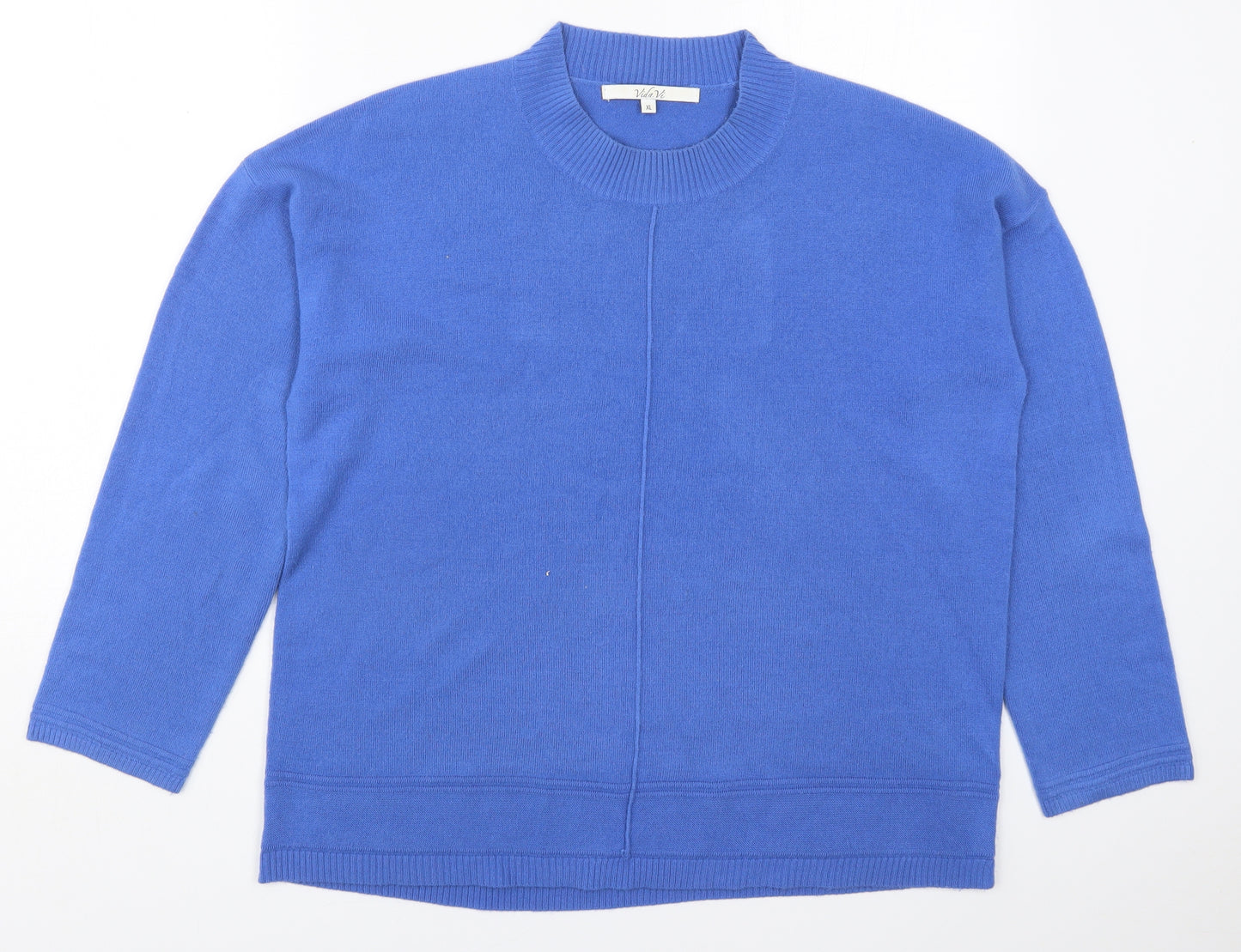 Vida Vi Womens Blue Round Neck  Acrylic Pullover Jumper Size XL