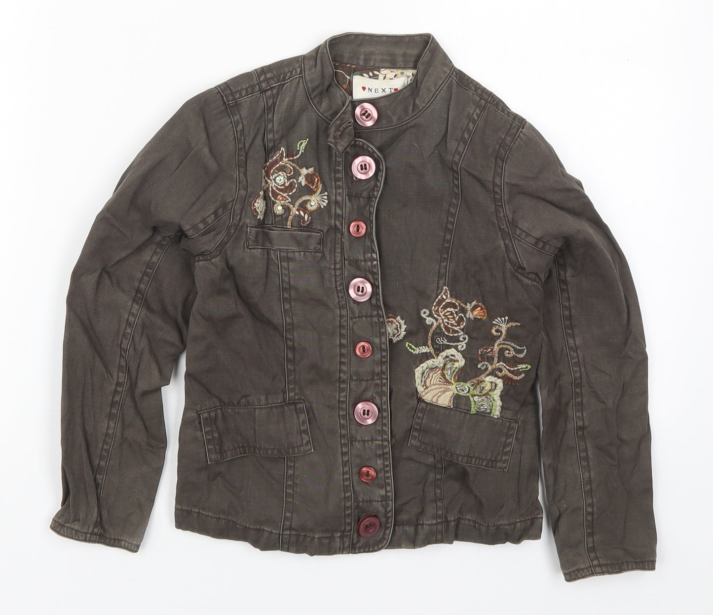 NEXT Girls Green   Jacket  Size 5-6 Years  Button
