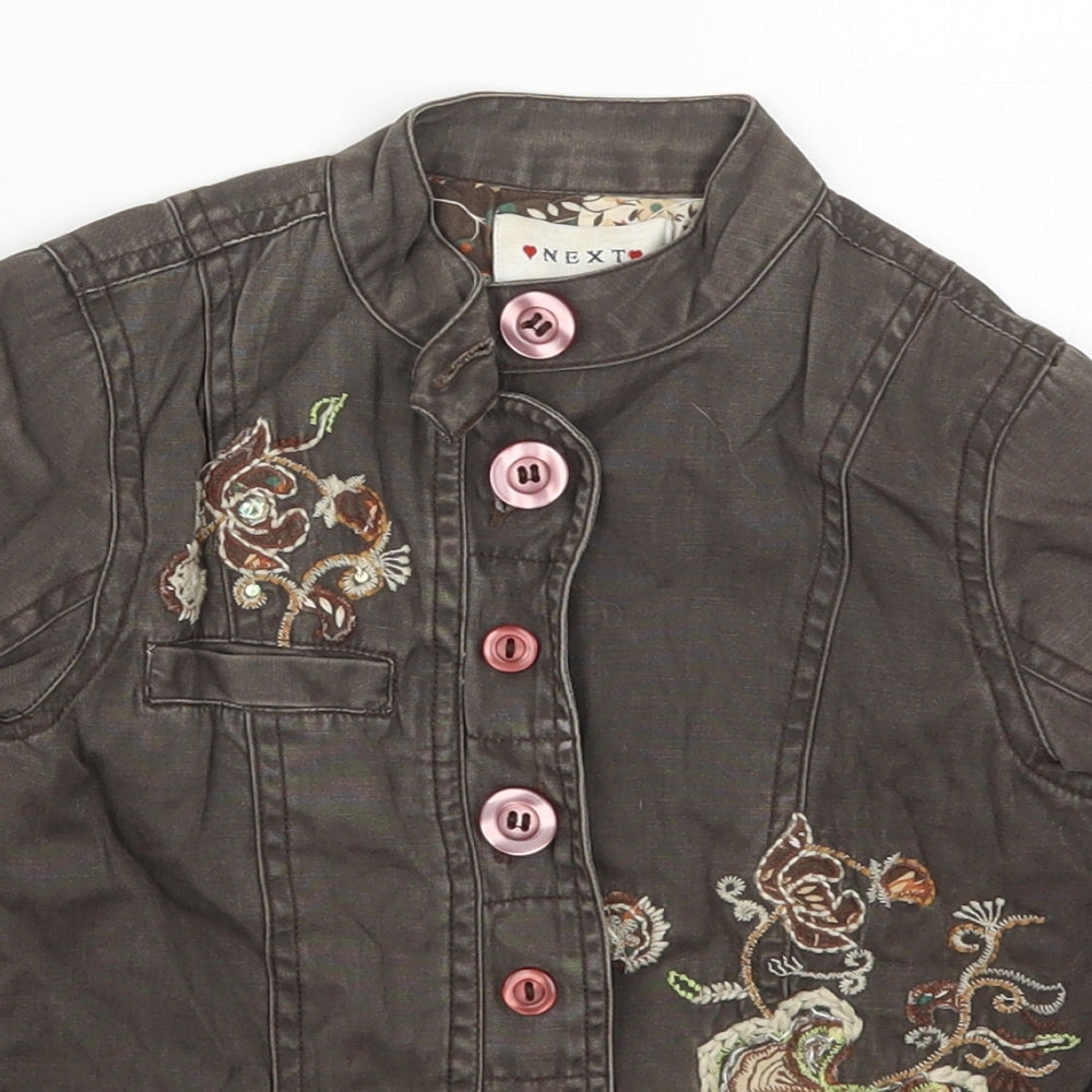 NEXT Girls Green   Jacket  Size 5-6 Years  Button