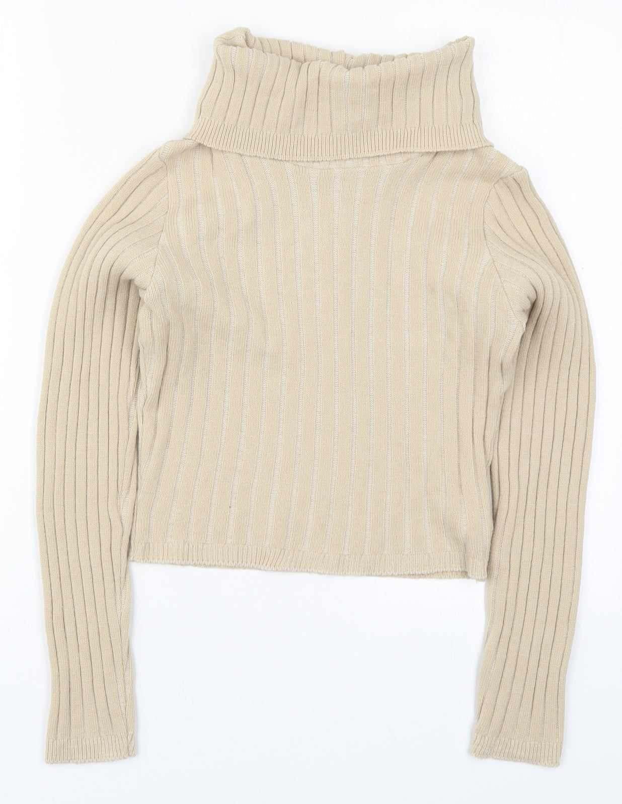 I SAW IT FIRST Womens Beige Roll Neck  Acrylic Pullover Jumper Size 10