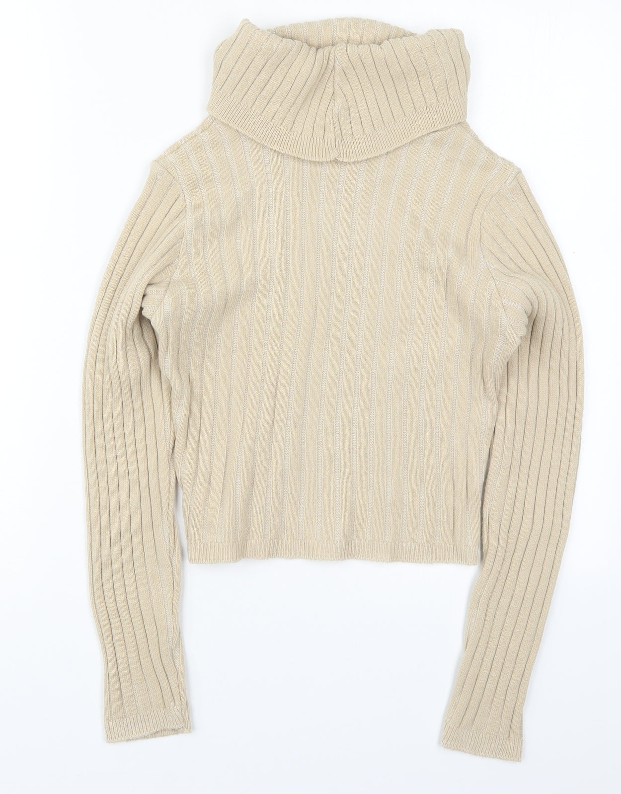 I SAW IT FIRST Womens Beige Roll Neck  Acrylic Pullover Jumper Size 10