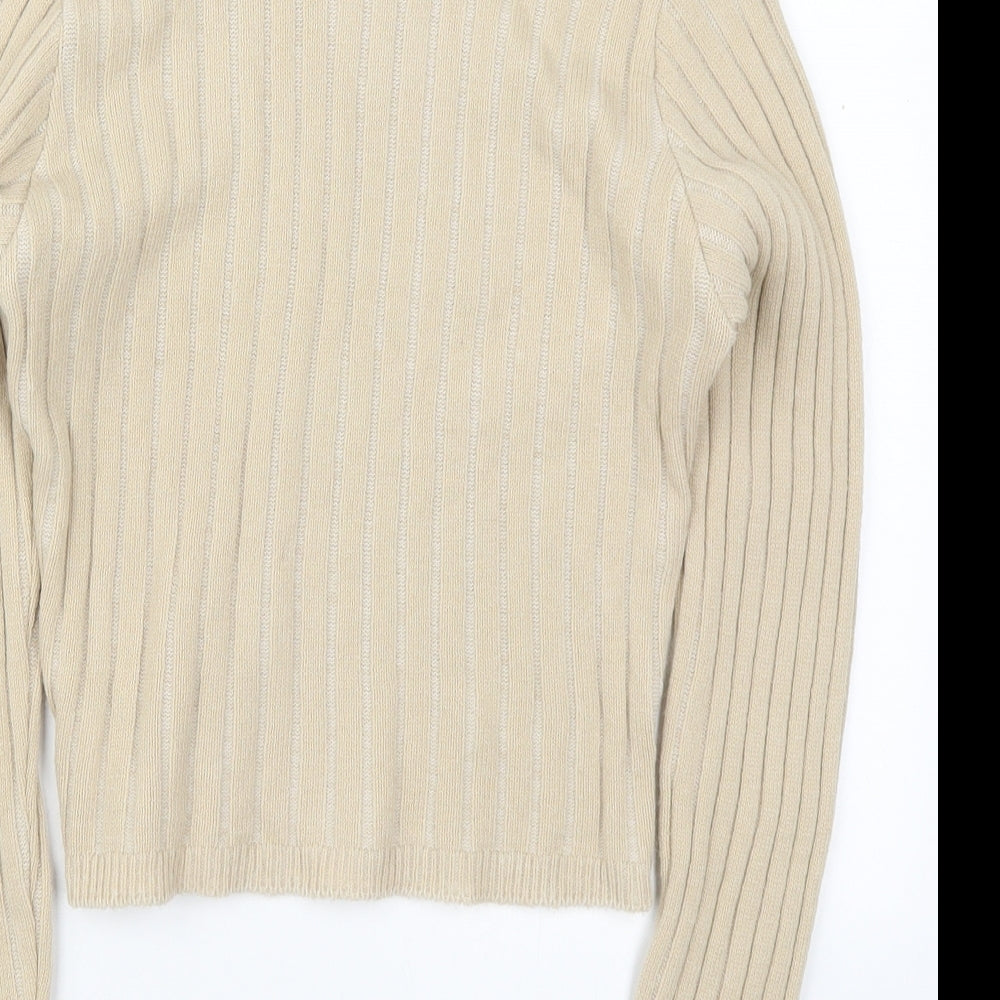 I SAW IT FIRST Womens Beige Roll Neck  Acrylic Pullover Jumper Size 10