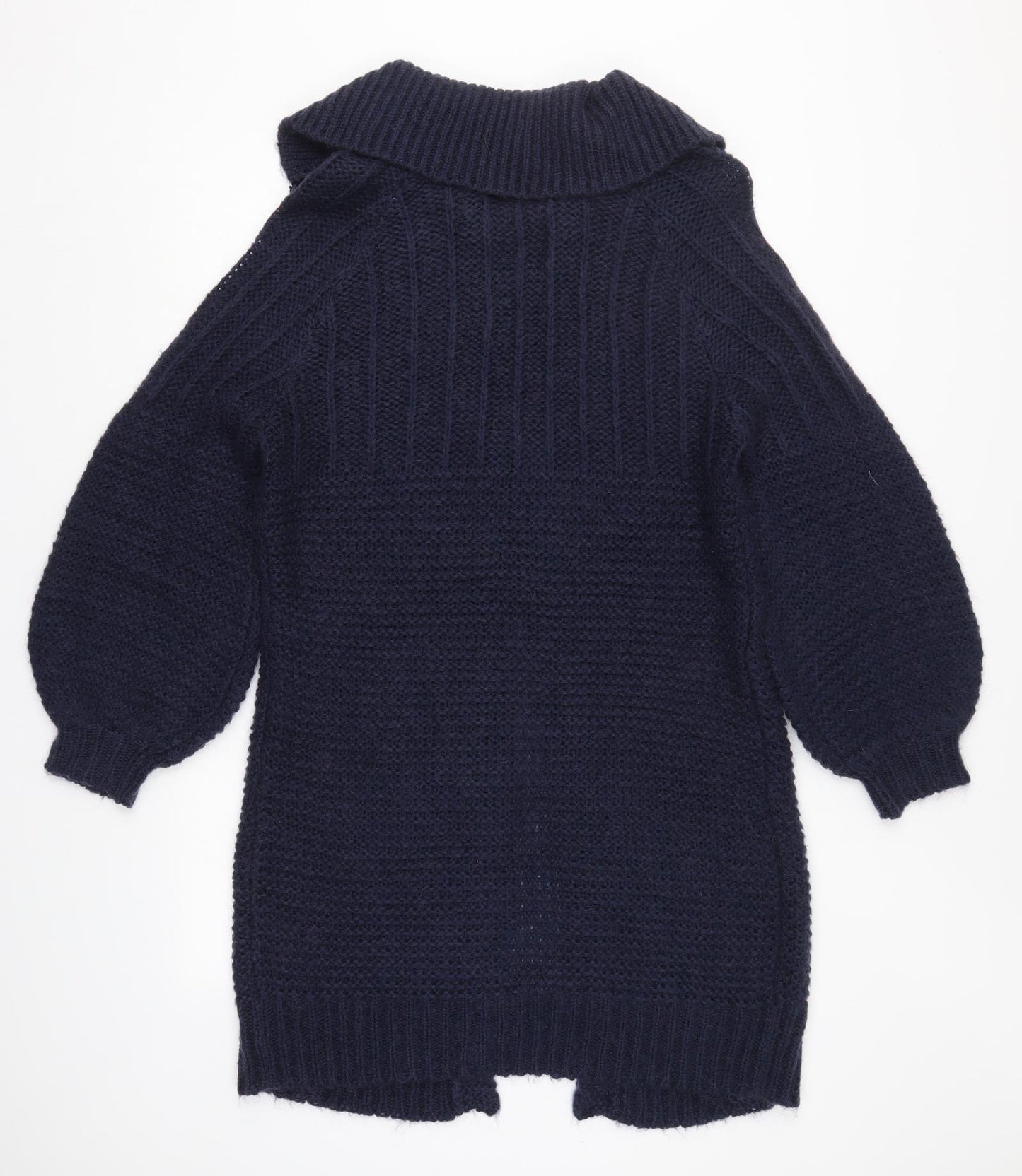 Papaya Womens Blue Collared  Acrylic Cardigan Jumper Size 18