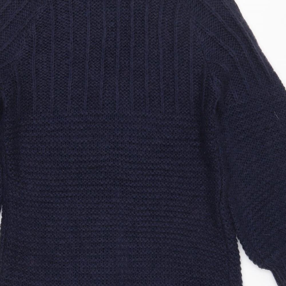 Papaya Womens Blue Collared  Acrylic Cardigan Jumper Size 18