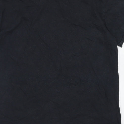Gildan Womens Black  Cotton Basic T-Shirt Size L Crew Neck - Soft Touch