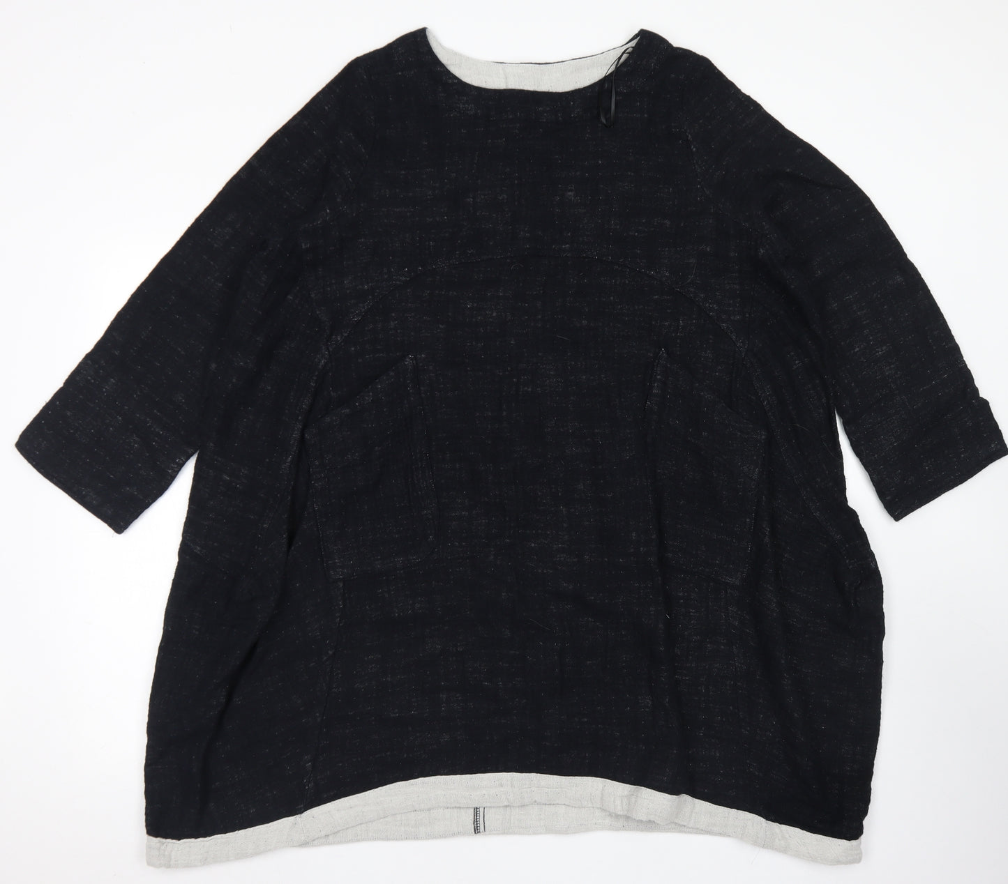 Gershon Bram Womens Black  Cotton A-Line  Size S  Round Neck  - Smock