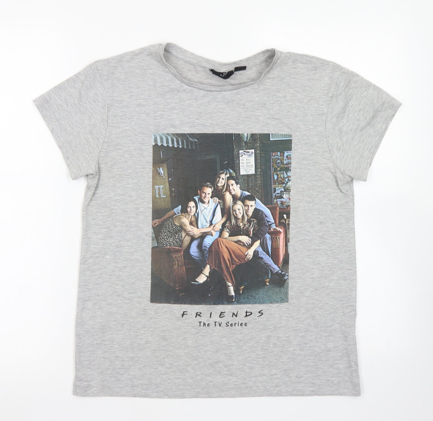 Primark Womens Grey  Polyester Basic T-Shirt Size S Crew Neck - Friends
