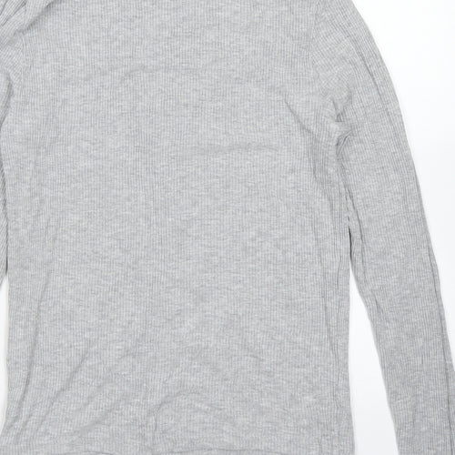 Divided Womens Grey  Viscose Basic T-Shirt Size M Roll Neck