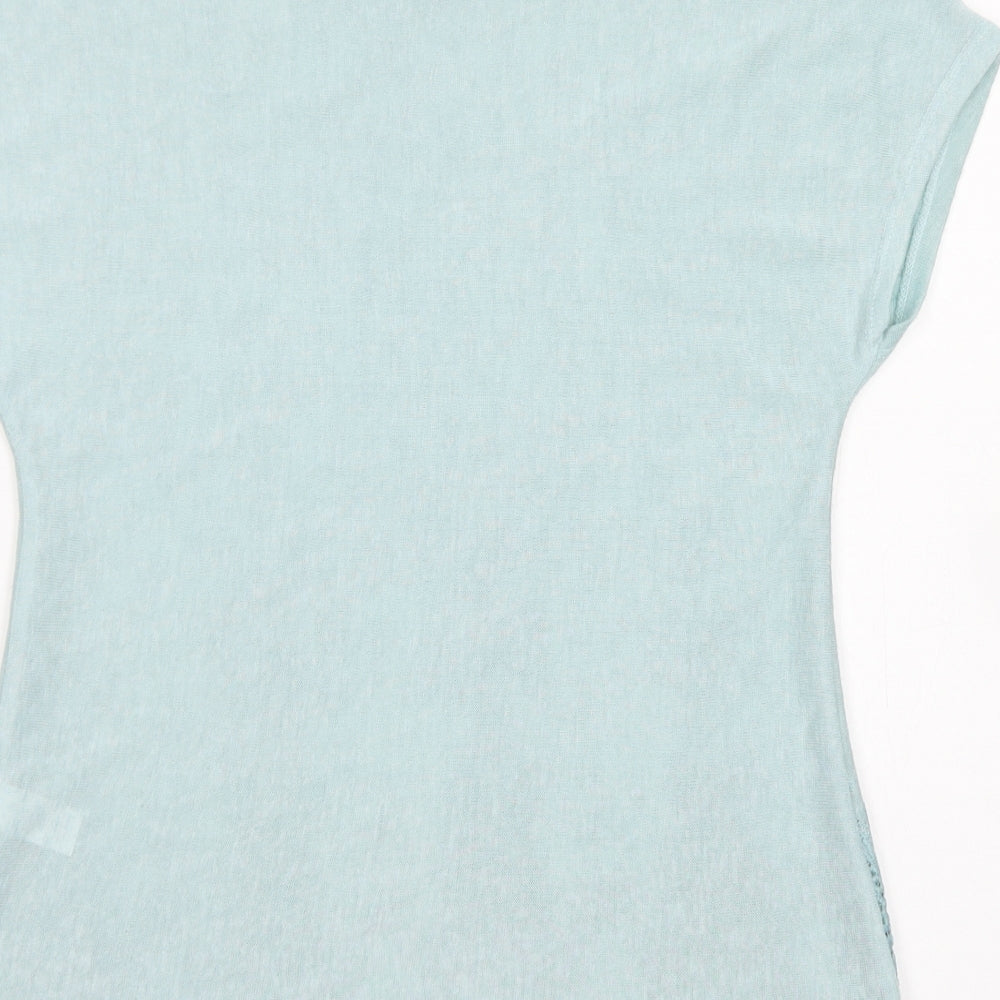 George Womens Blue  Polyester Basic T-Shirt Size 8 Round Neck