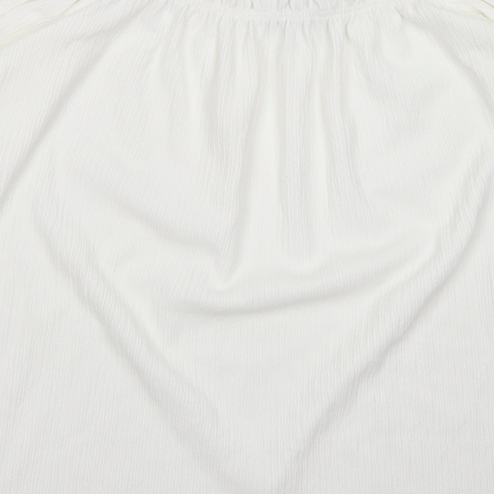 Papaya Womens White  Polyester Basic Blouse Size 16 Off the Shoulder