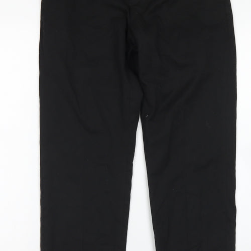 F&F Mens Black  Polyester Dress Pants Trousers Size 30 in L31 in Regular Hook & Eye