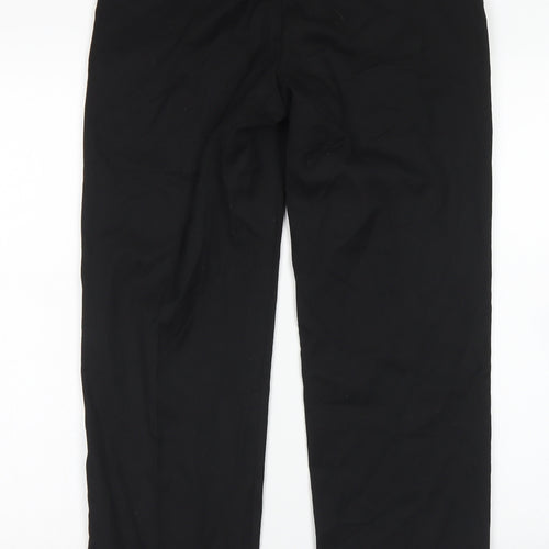 F&F Mens Black  Polyester Dress Pants Trousers Size 30 in L31 in Regular Hook & Eye