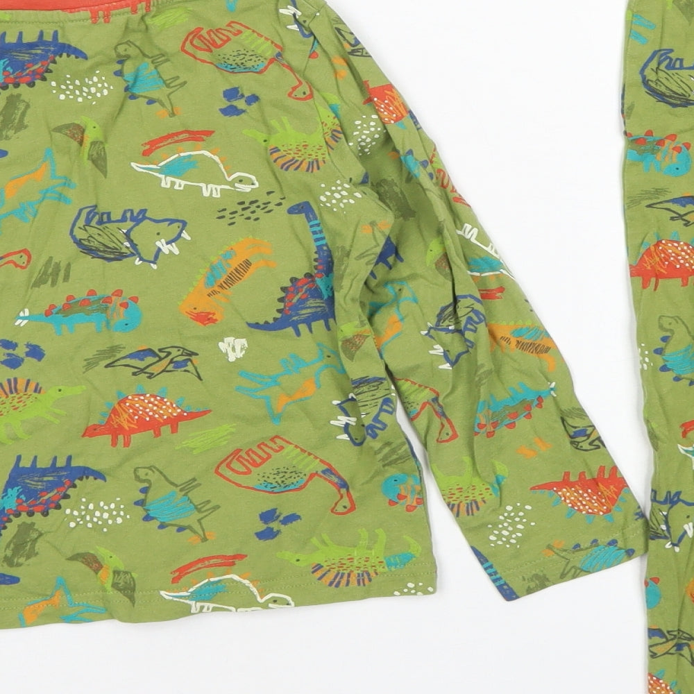 Nutmeg Boys Green Spotted Cotton  Pyjama Set Size 6-7 Years   - Dinosaurs