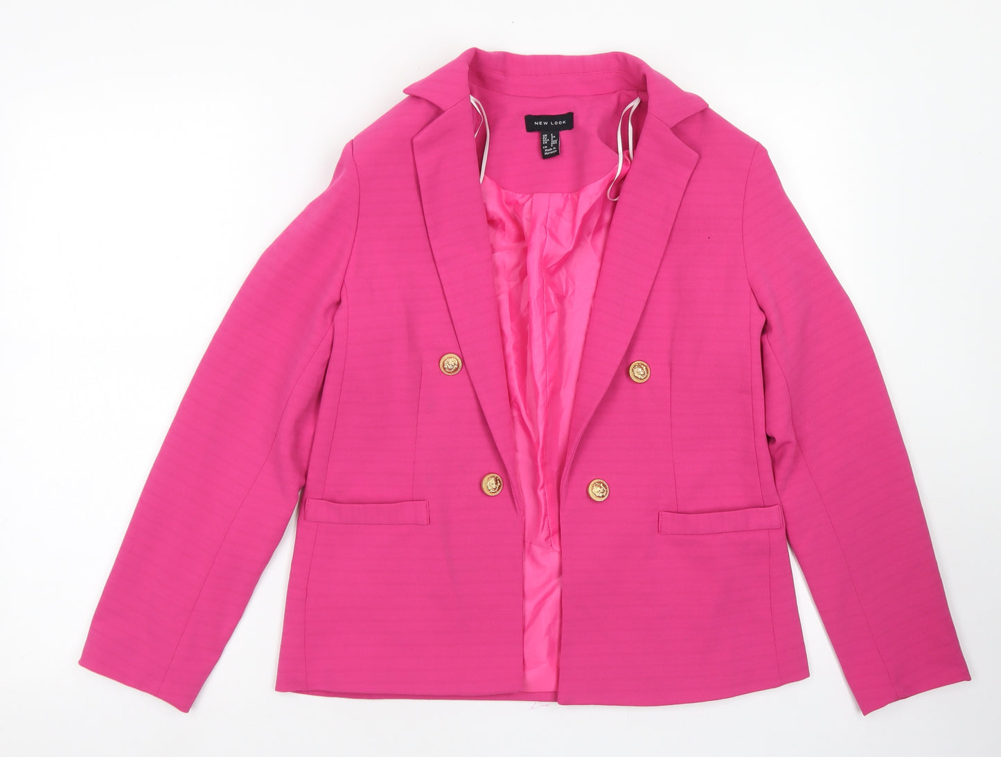 New Look Womens Pink  Polyester Jacket Blazer Size 6