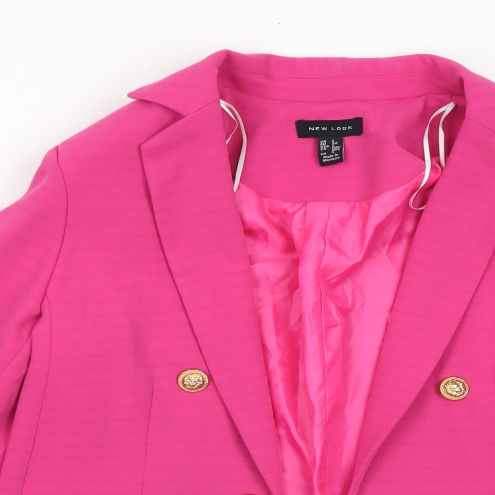 New Look Womens Pink  Polyester Jacket Blazer Size 6
