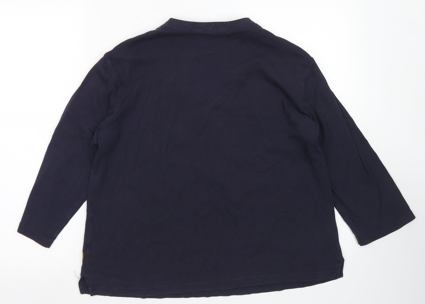 Maine Womens Blue  Cotton Basic T-Shirt Size 16 V-Neck