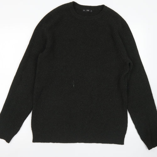 F&F Mens Green Crew Neck  Polyester Pullover Jumper Size S