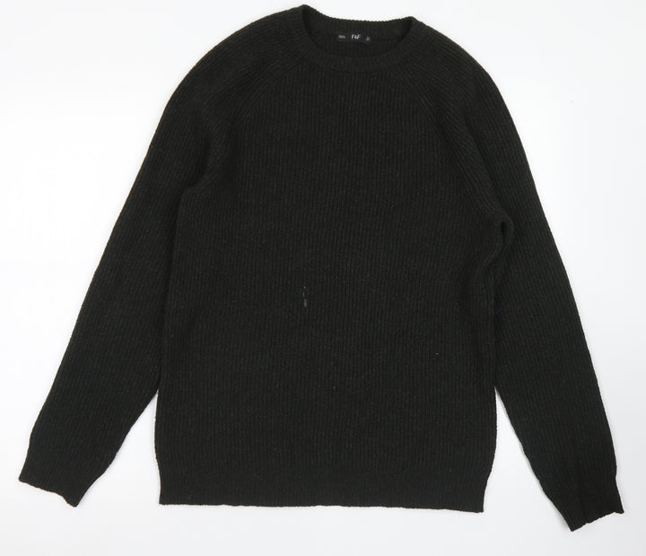 F&F Mens Green Crew Neck  Polyester Pullover Jumper Size S