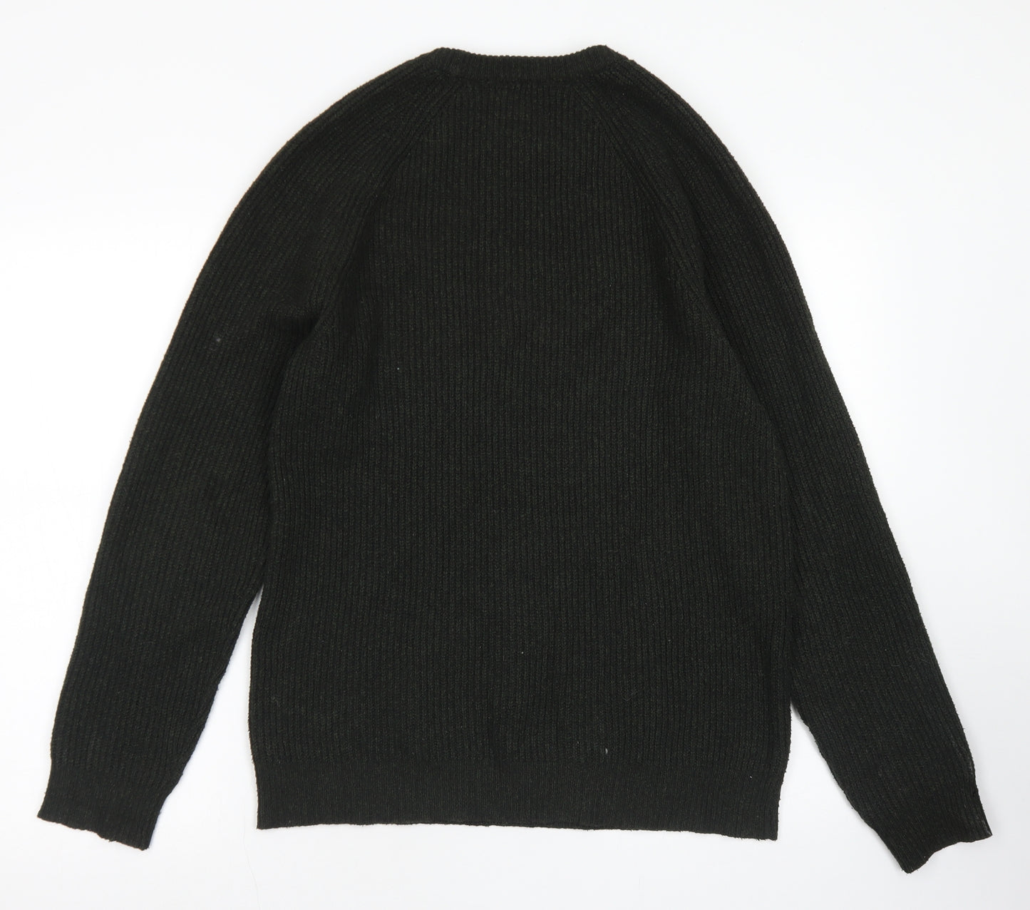 F&F Mens Green Crew Neck  Polyester Pullover Jumper Size S