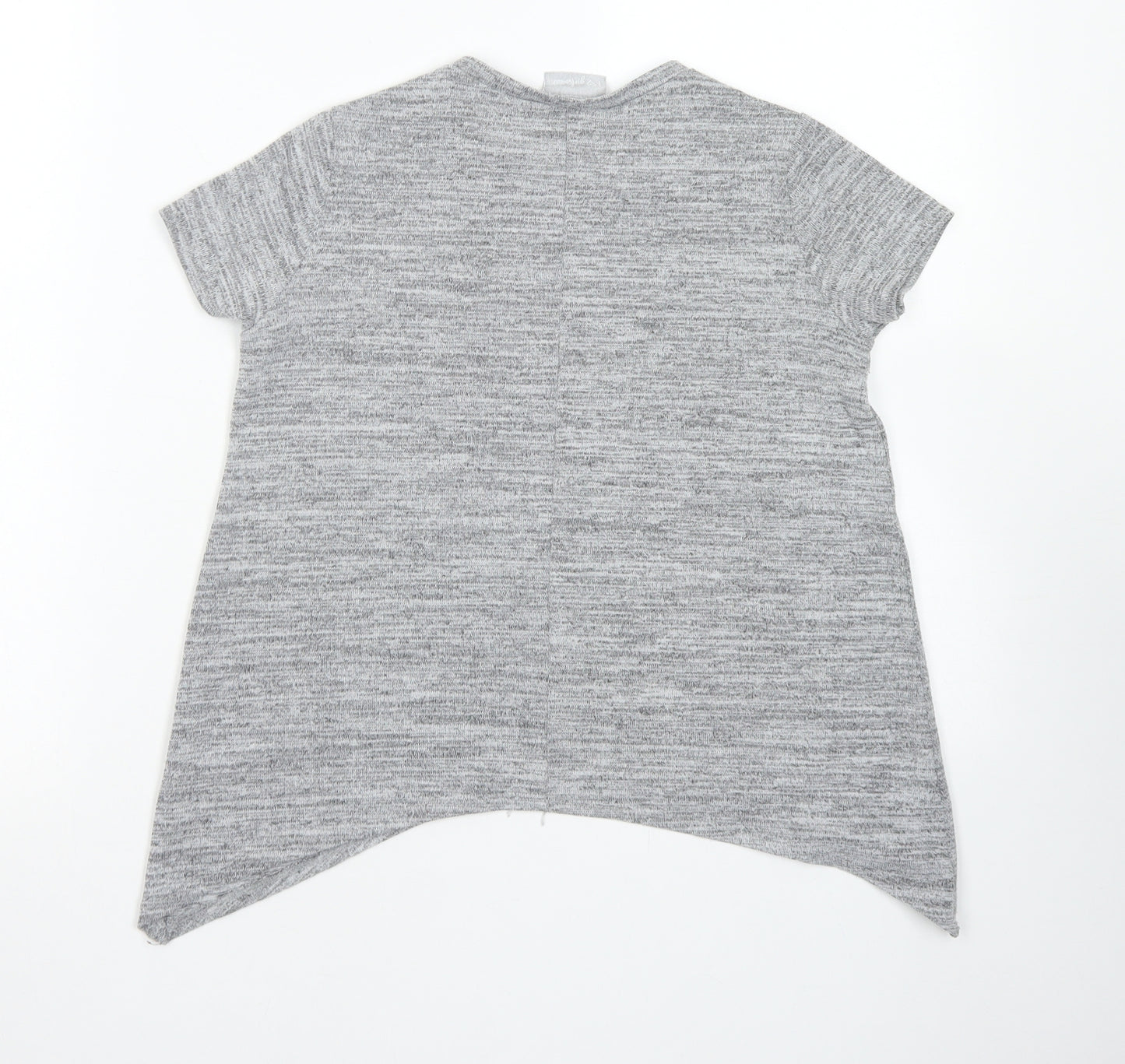 Matalan Girls Grey  Polyester Basic T-Shirt Size 9 Years Crew Neck