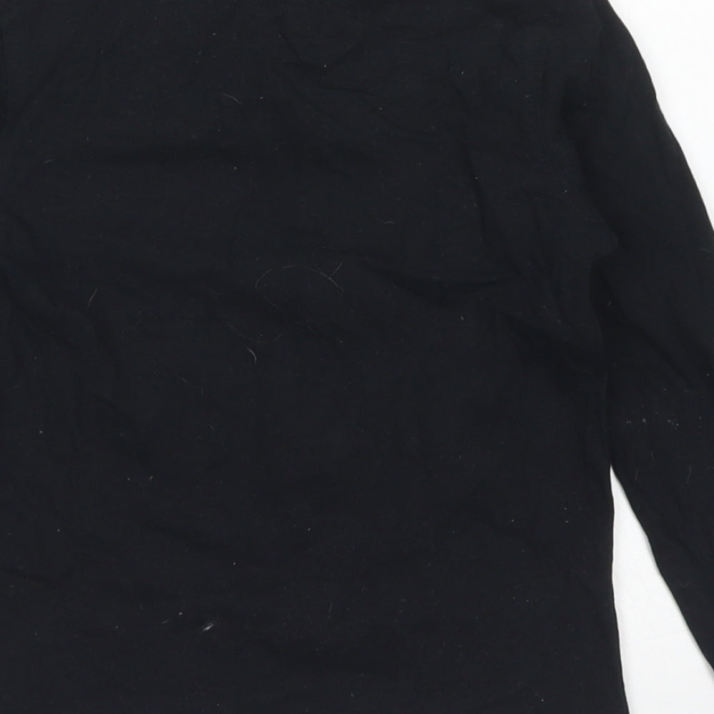 George Boys Black  Cotton Basic T-Shirt Size 5-6 Years Crew Neck  - Halloween Dinosaurs Pumpkin