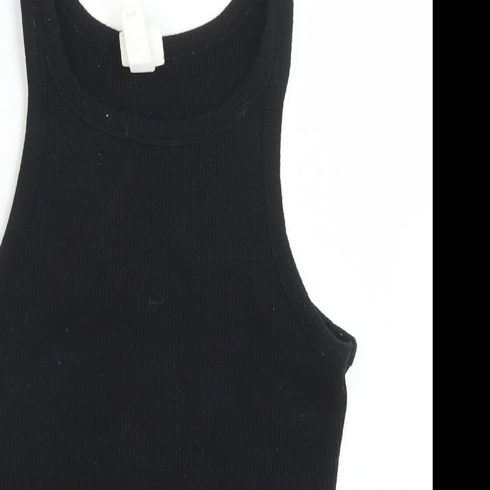 H&M Womens Black  Cotton Basic T-Shirt Size XS Round Neck