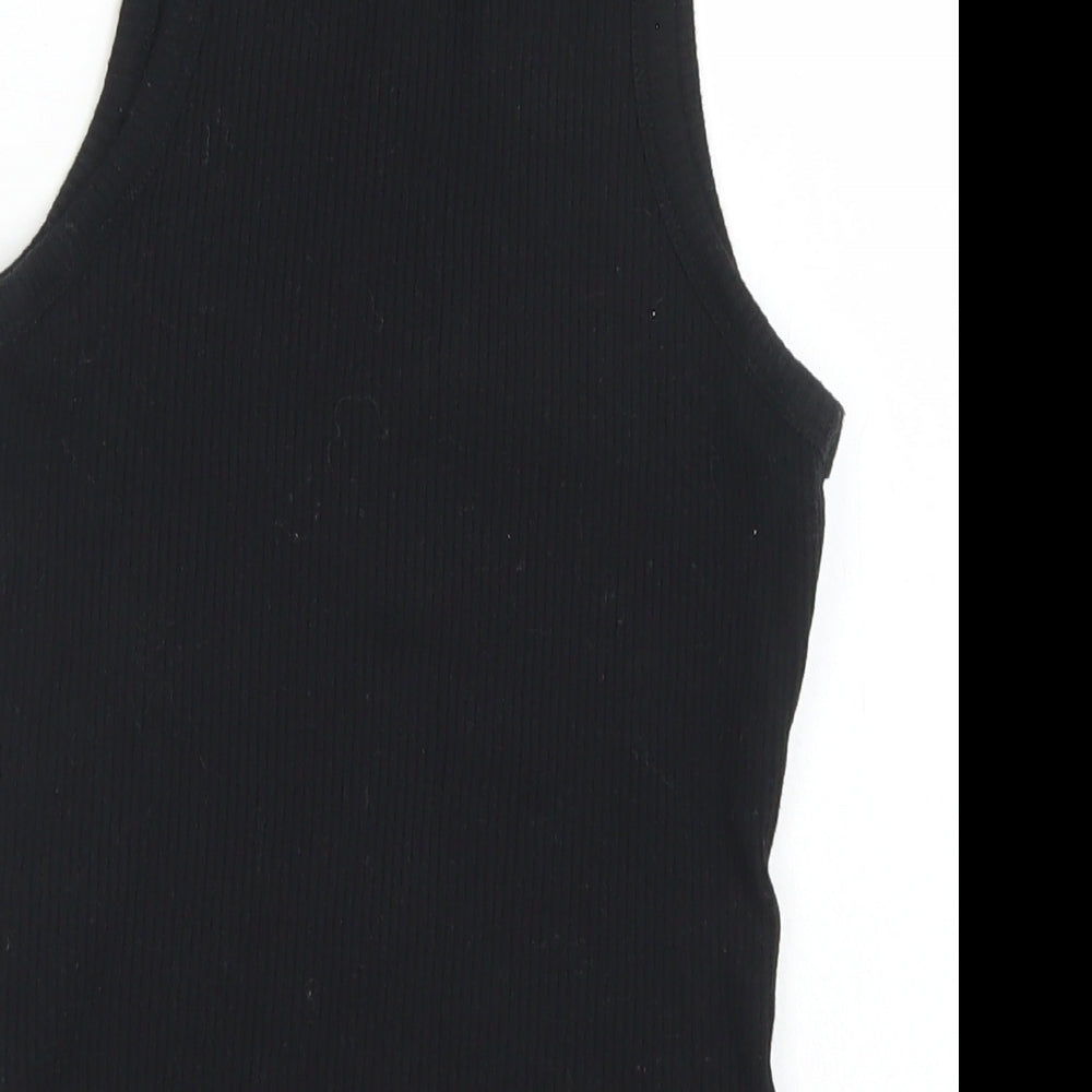 H&M Womens Black  Cotton Basic T-Shirt Size XS Round Neck