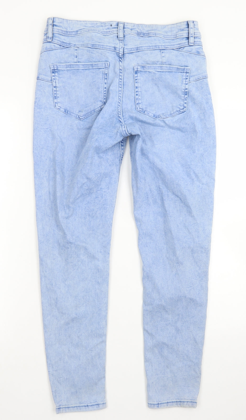 F&F Womens Blue  Cotton Mom Jeans Size 12 L26 in Regular Button