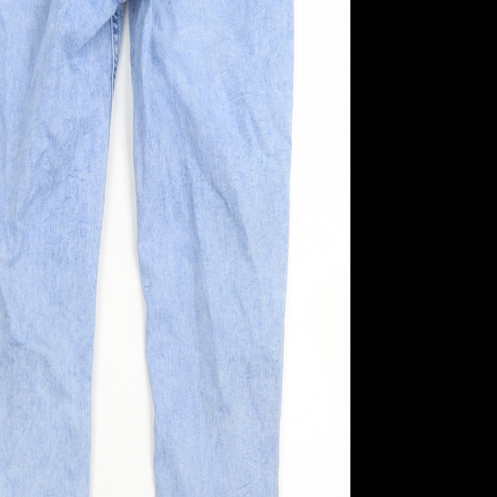F&F Womens Blue  Cotton Mom Jeans Size 12 L26 in Regular Button