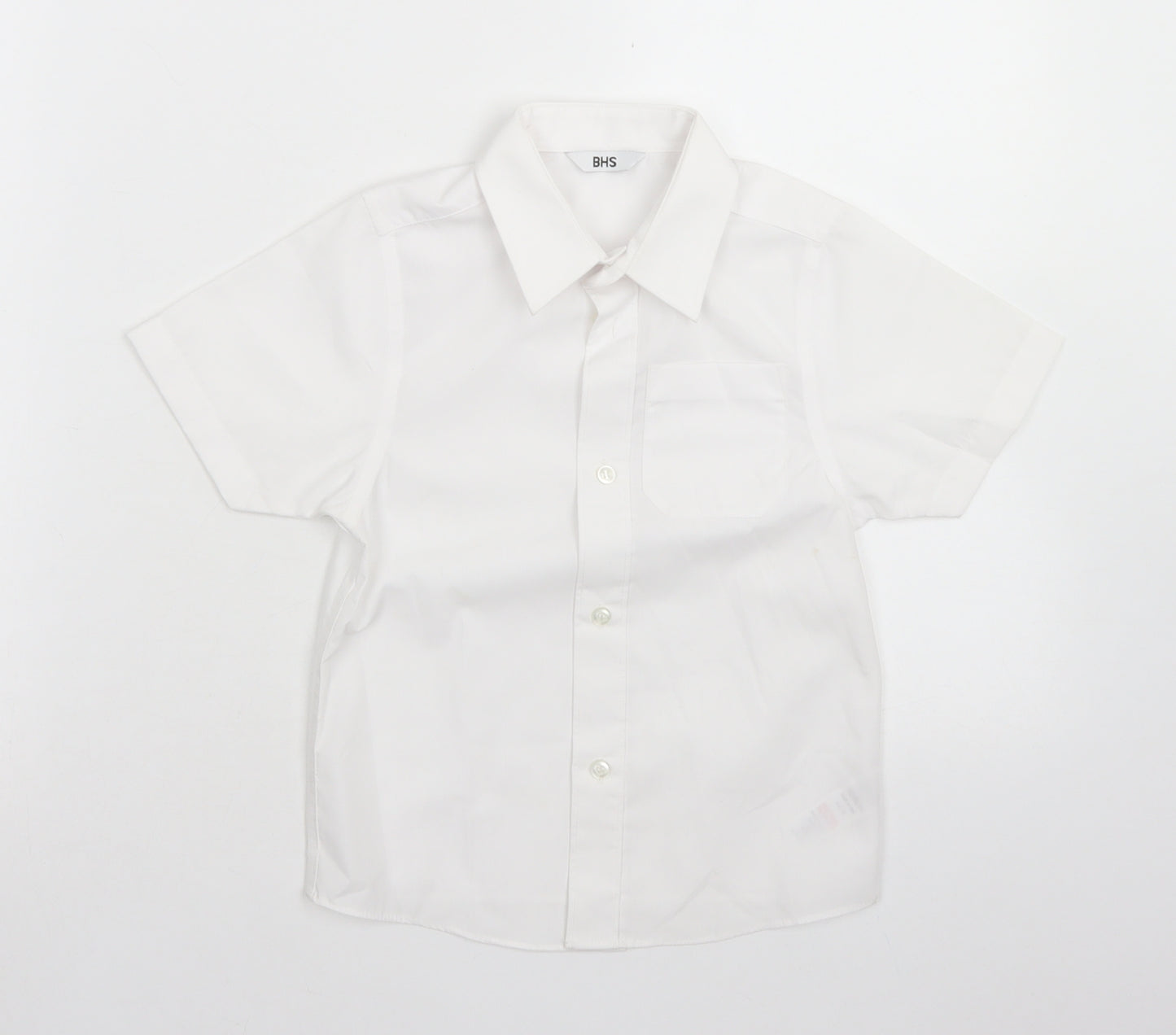 BHS Boys White  Cotton Basic Button-Up Size 4 Years Collared Button - School Wear