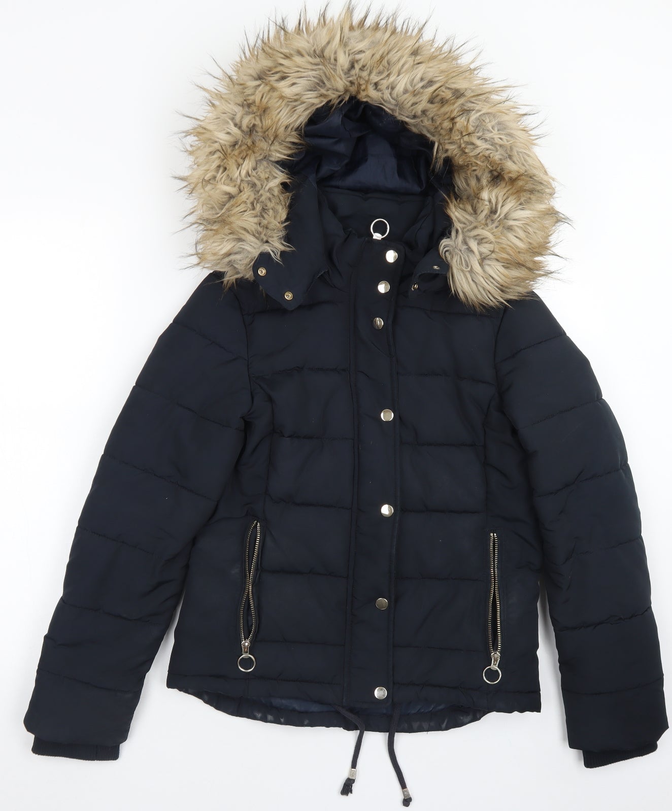 Topshop Womens Blue   Parka Coat Size 8  Zip