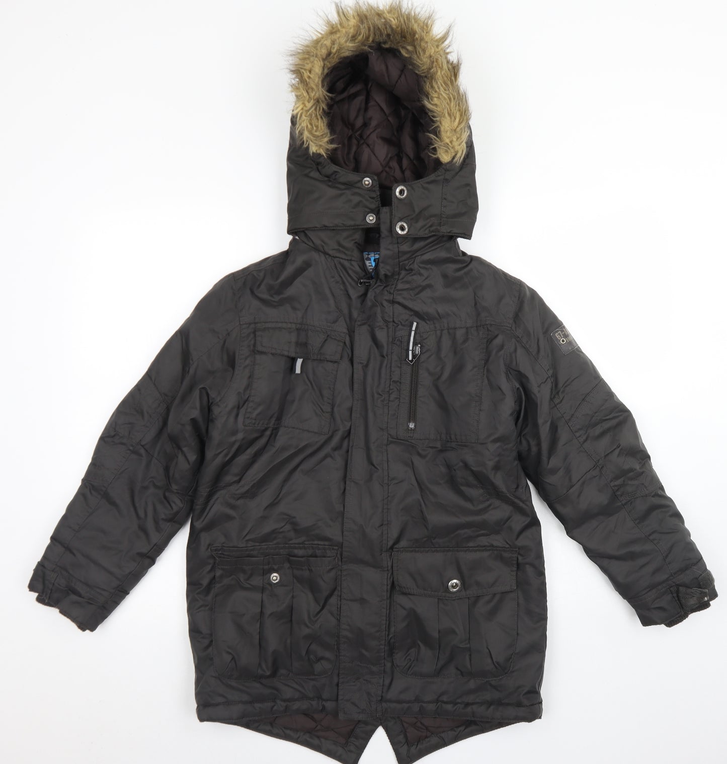 NEXT Boys Grey   Parka Coat Size 10 Years  Zip