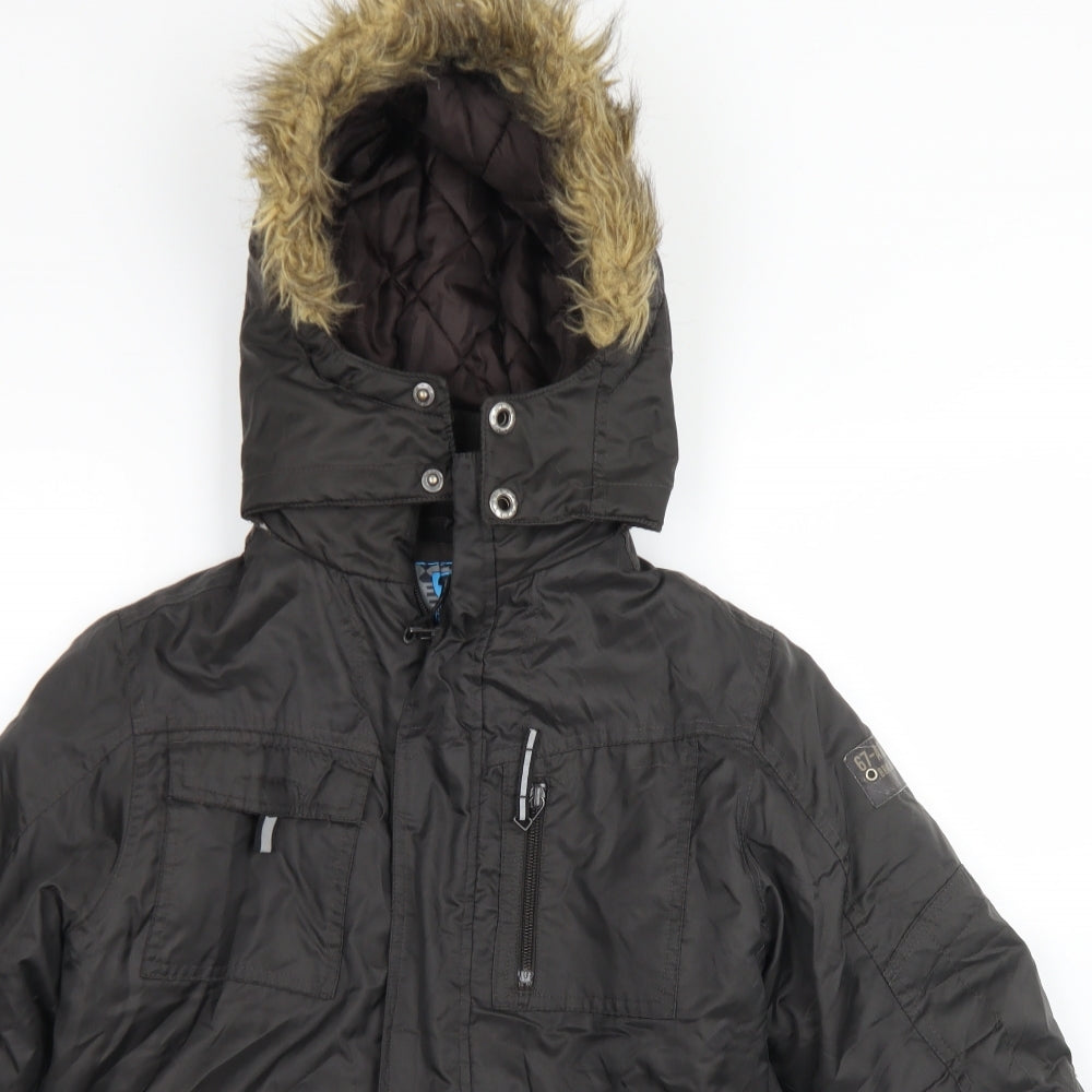 NEXT Boys Grey   Parka Coat Size 10 Years  Zip