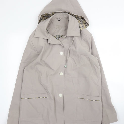 Finess Womens Beige   Overcoat Coat Size 14  Button