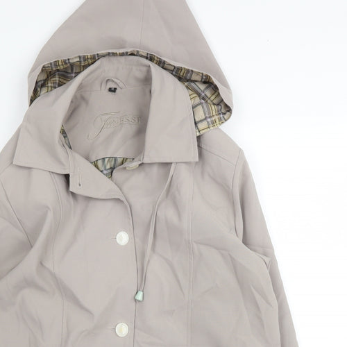 Finess Womens Beige   Overcoat Coat Size 14  Button