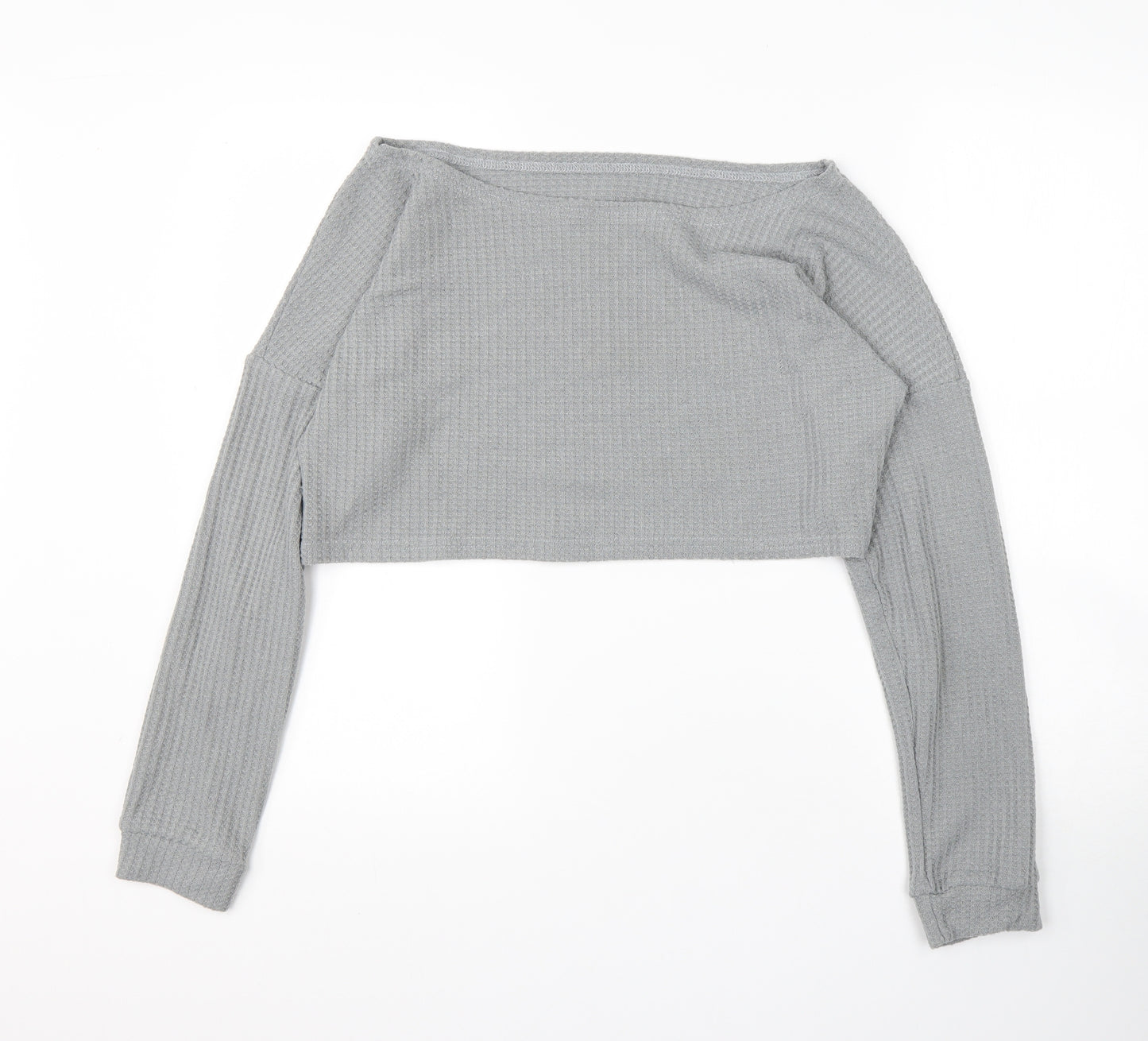 Preworn Womens Grey Boat Neck  Polyester Pullover Jumper Size L