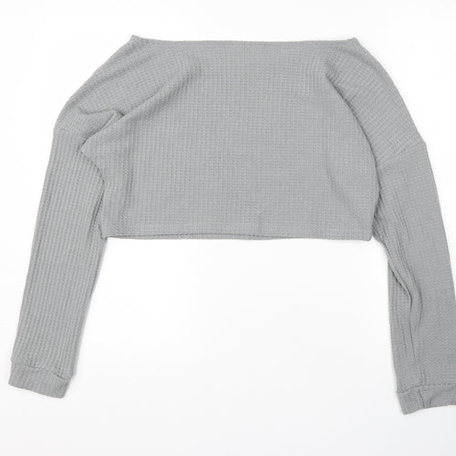 Preworn Womens Grey Boat Neck  Polyester Pullover Jumper Size L