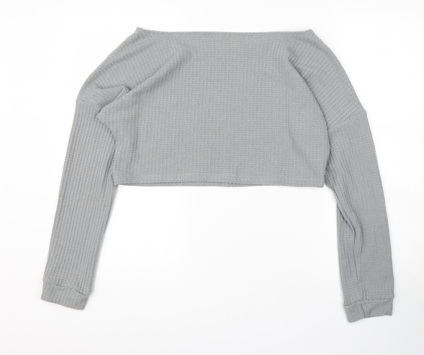 Preworn Womens Grey Boat Neck  Polyester Pullover Jumper Size L