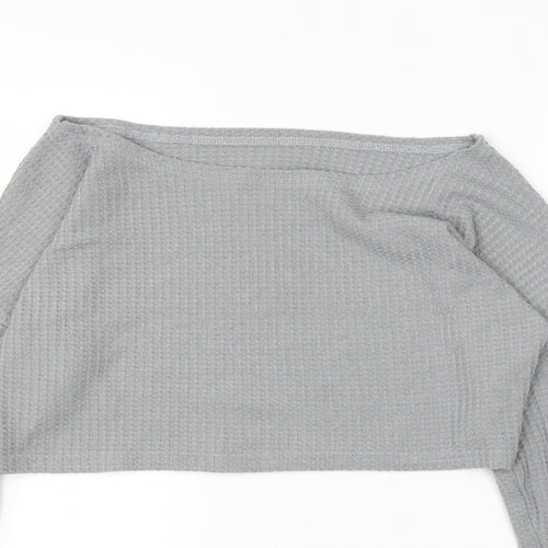 Preworn Womens Grey Boat Neck  Polyester Pullover Jumper Size L