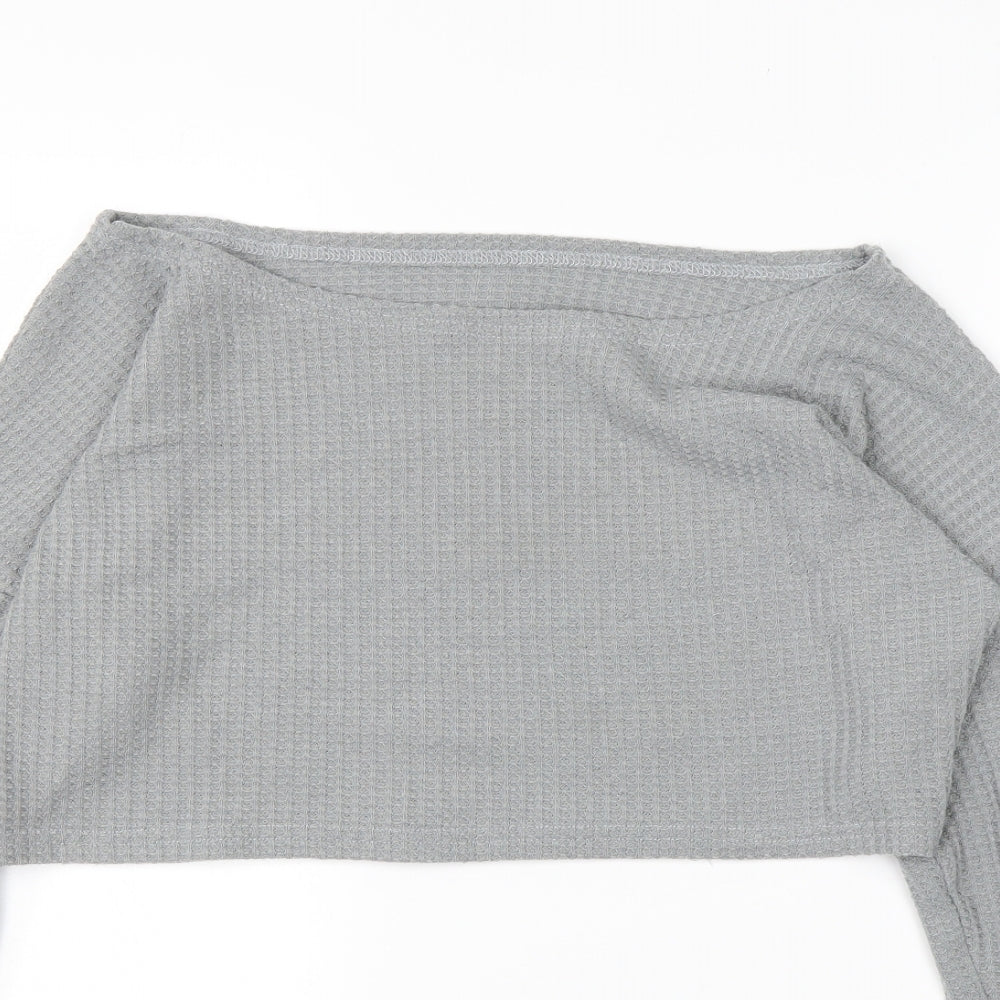 Preworn Womens Grey Boat Neck  Polyester Pullover Jumper Size L