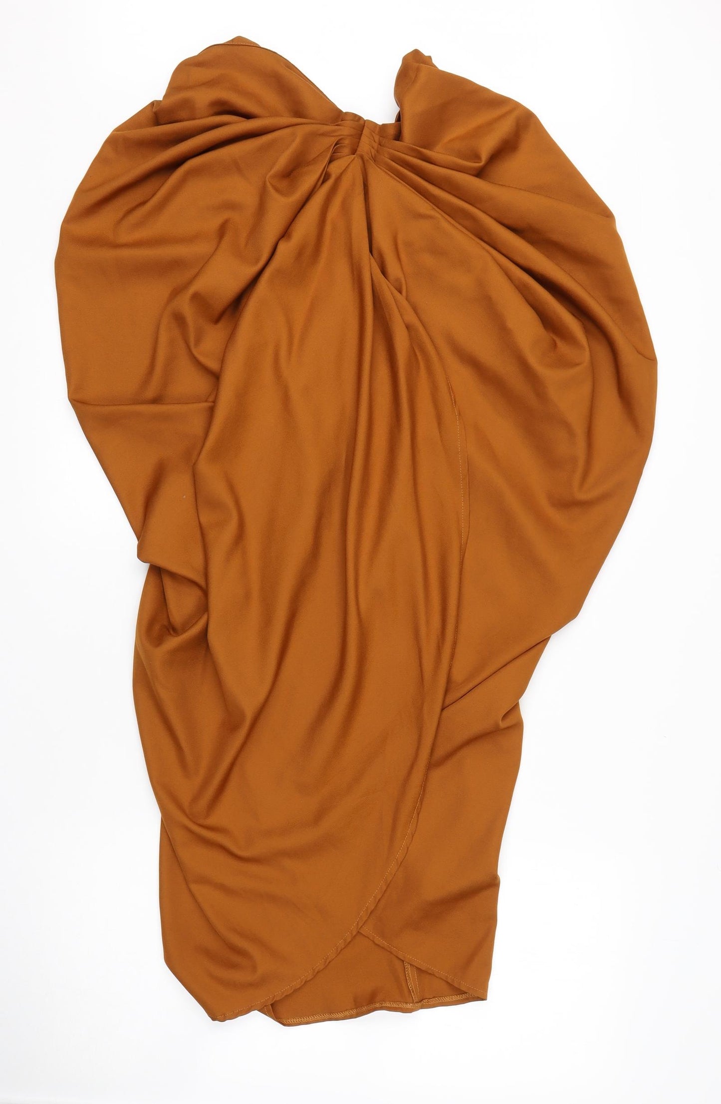 PRETTYLITTLETHING Womens Brown  Polyester Mermaid  Size 14  Off the Shoulder Zip
