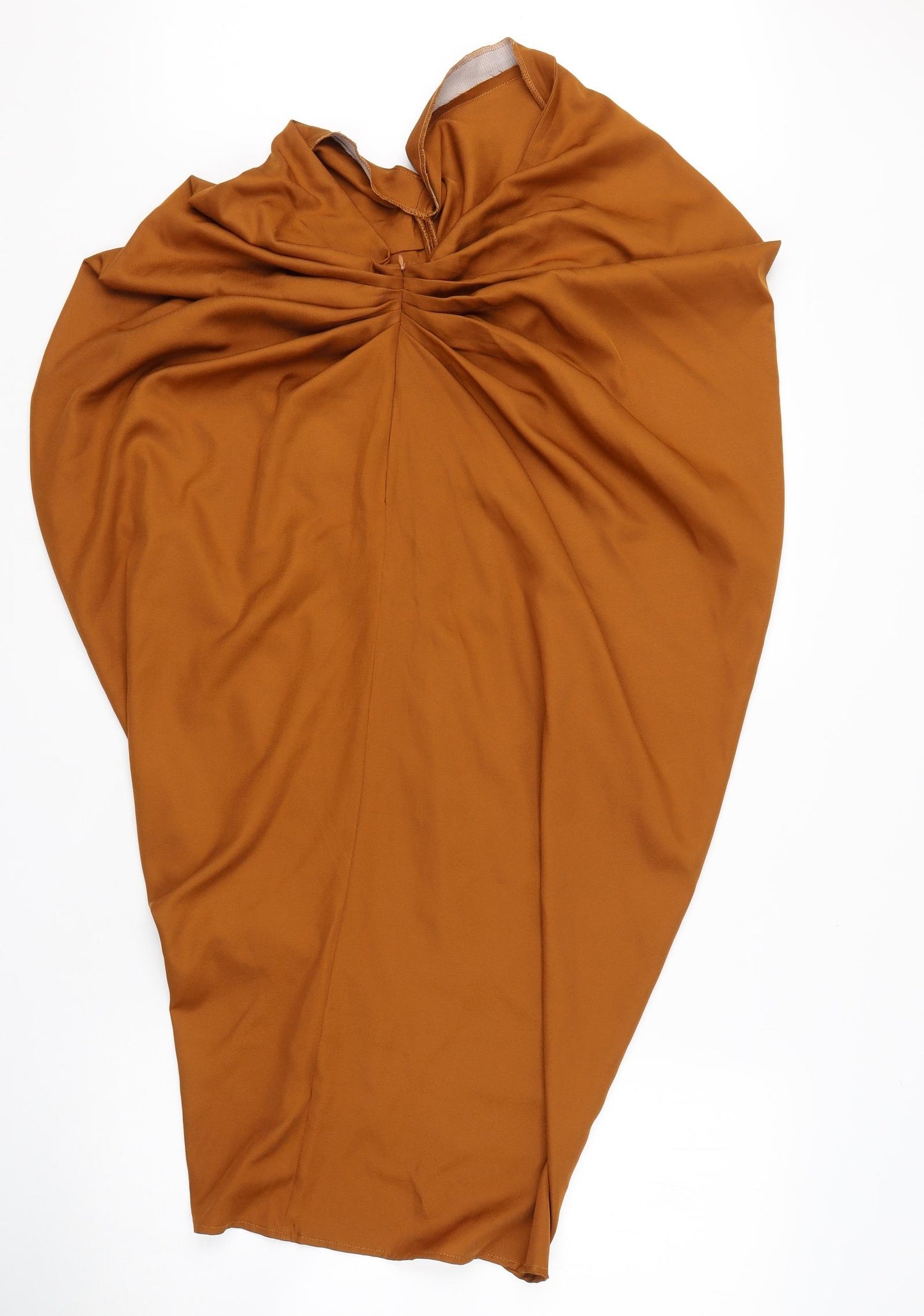 PRETTYLITTLETHING Womens Brown  Polyester Mermaid  Size 14  Off the Shoulder Zip
