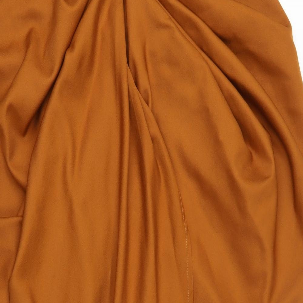 PRETTYLITTLETHING Womens Brown  Polyester Mermaid  Size 14  Off the Shoulder Zip