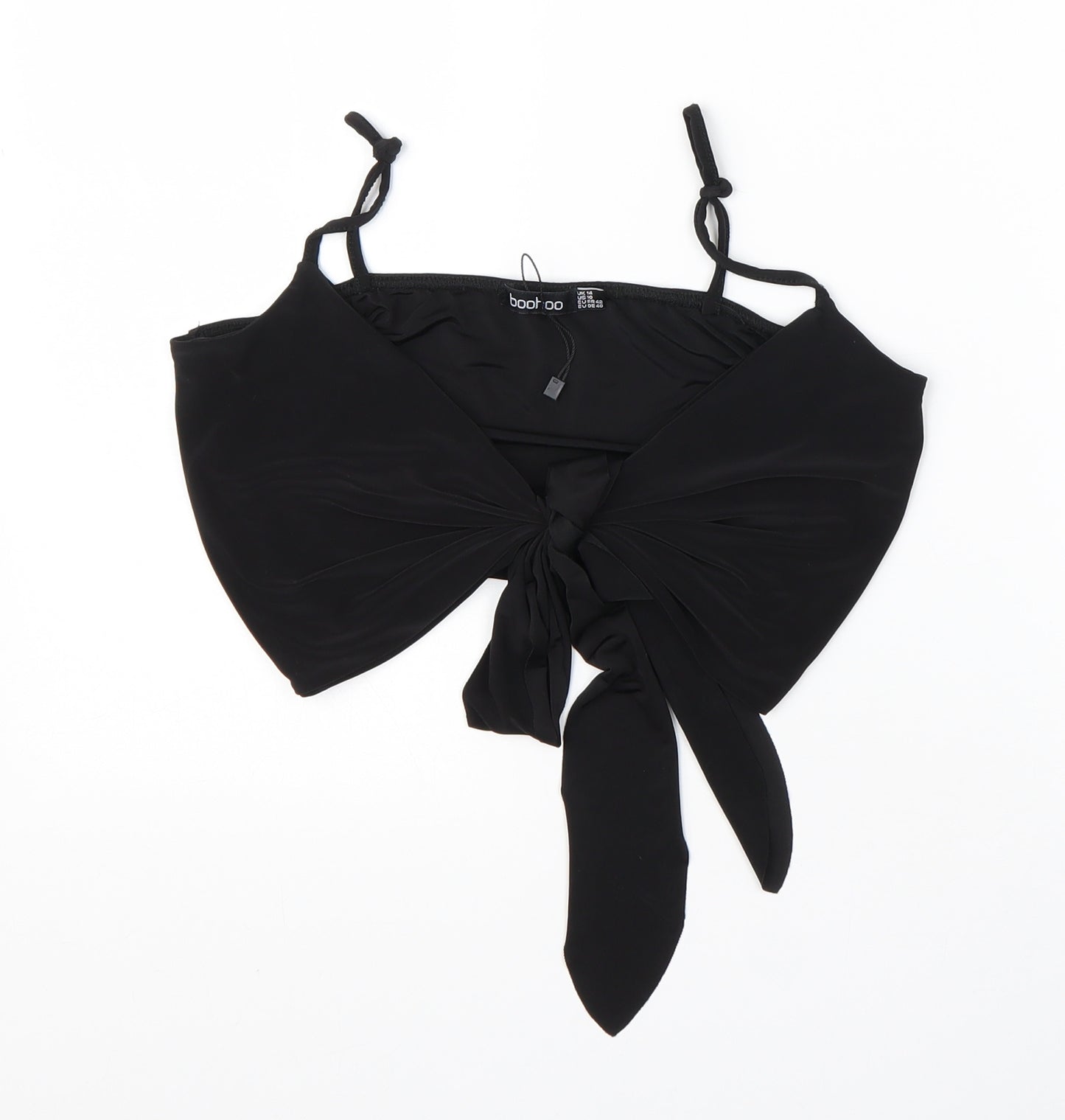 Boohoo Womens Black  Polyester Camisole Blouse Size 14 V-Neck