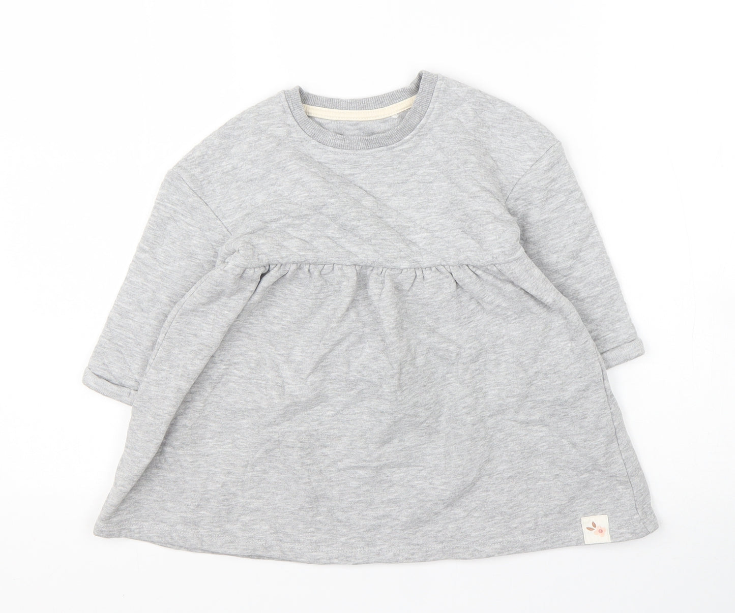 George Girls Grey  Cotton Jumper Dress  Size 18 Months  Round Neck