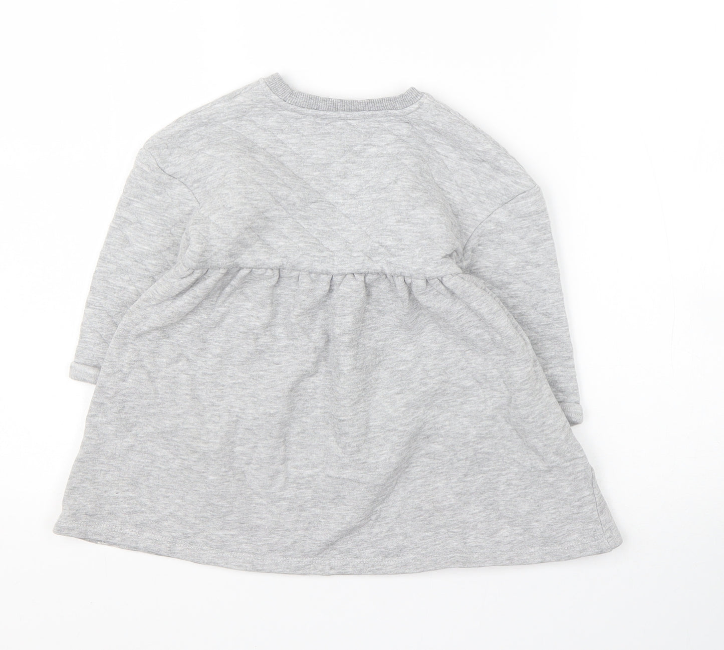 George Girls Grey  Cotton Jumper Dress  Size 18 Months  Round Neck