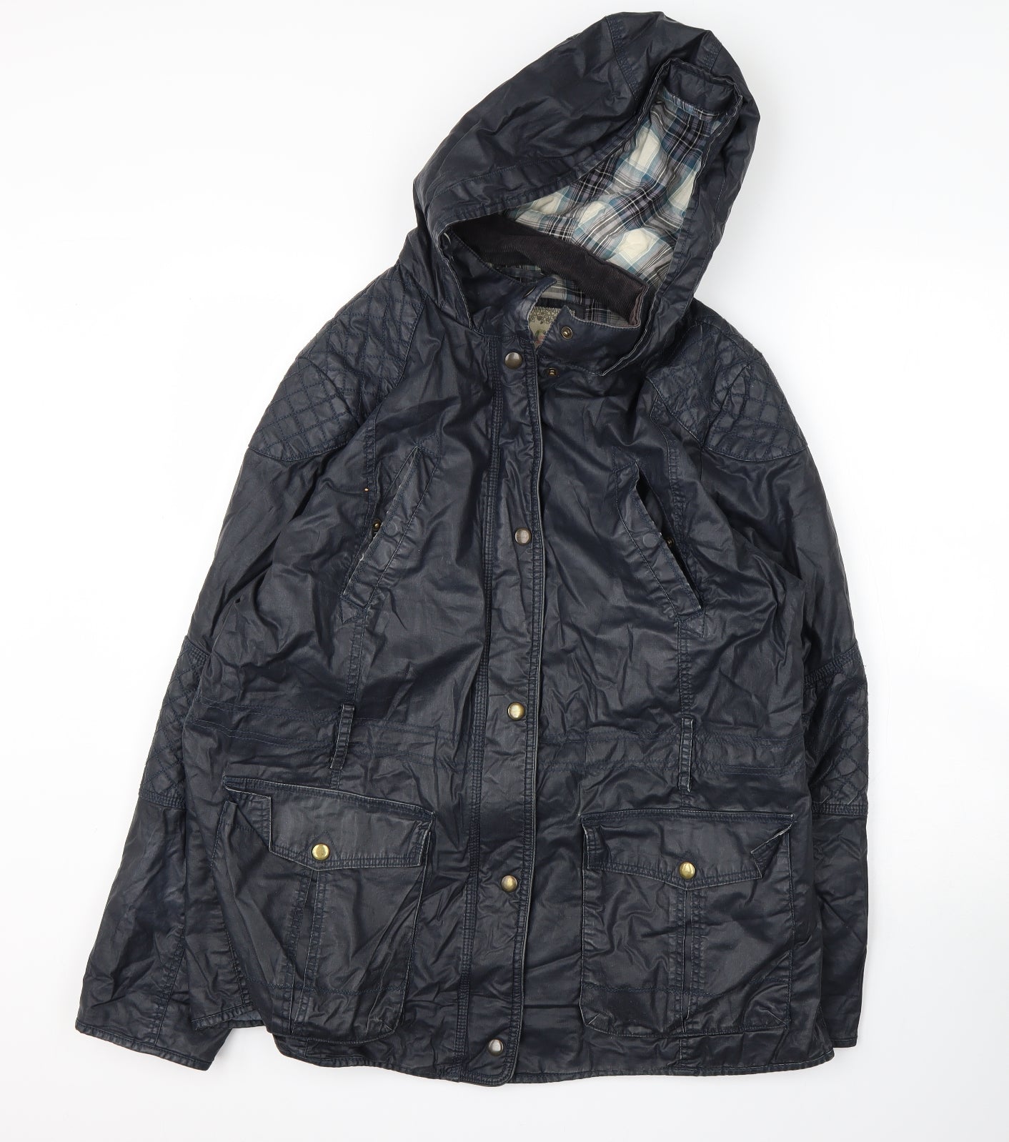 M&S Womens Blue   Military Jacket Coat Size 16  Zip