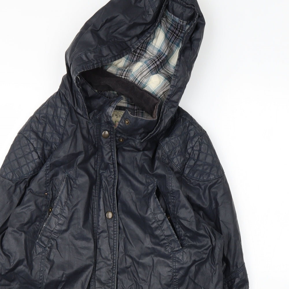 M&S Womens Blue   Military Jacket Coat Size 16  Zip