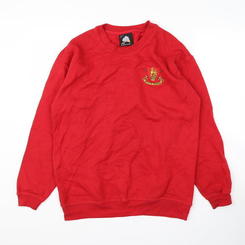 Orn Mens Red Round Neck  Cotton Pullover Jumper Size S